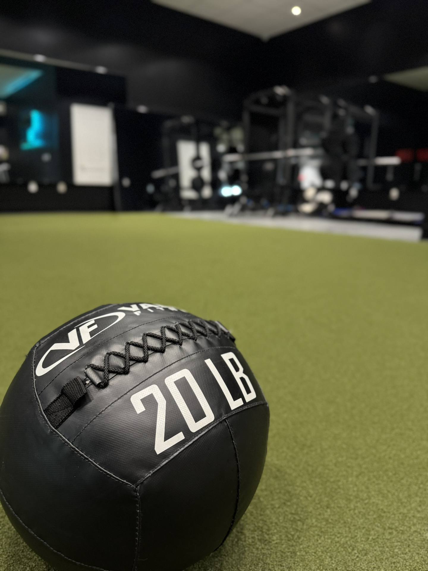 Medicine ball on turf